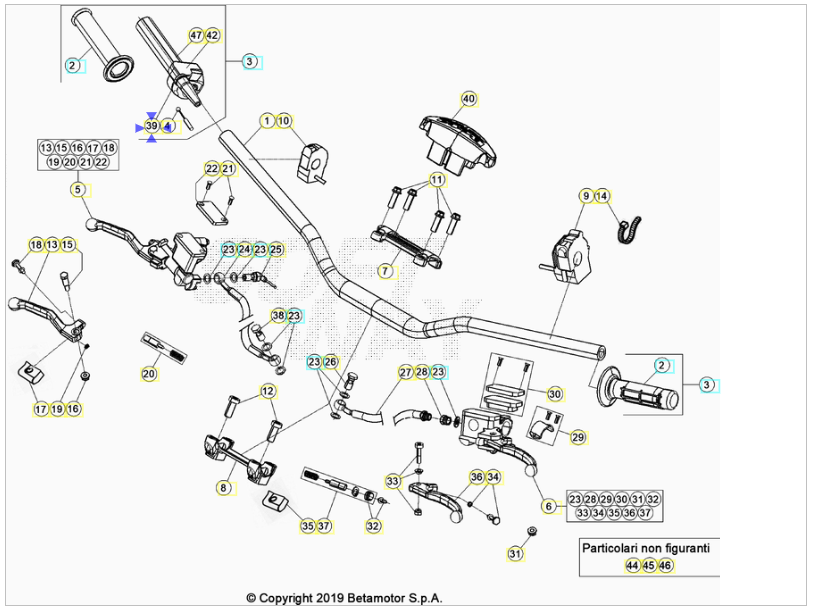 Protezione comando gas Beta RR 125/200/250/300 2T 2013-2025 Beta RR 350/390/430/480 4T 2018-2025
