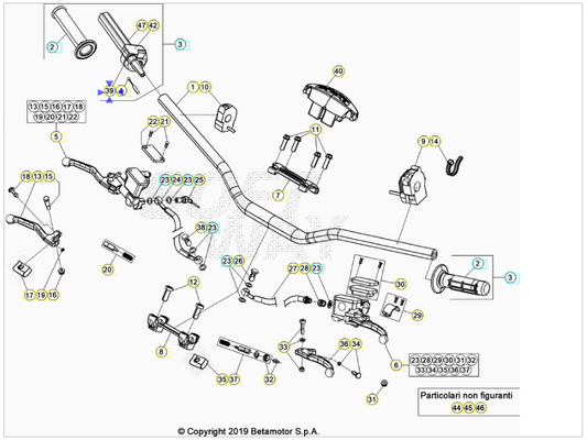 Protezione comando gas Beta RR 125/200/250/300 2T 2013-2025 Beta RR 350/390/430/480 4T 2018-2025