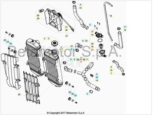 Raccordo a Y Beta RR 350-390-400-430-450-480-498-520-525 2011-2019 Xtrainer 2015-2023