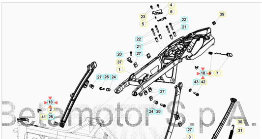 Raccordo tubo miscelatore telaietto Beta RR 125-200-250-300 2016/2021 - Xtrainer 2015/2021