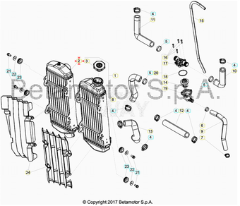 compare product Radiatore destro Beta RR 125 2T (2018-2019) - RR 200 2T (2019) OEM 035390000000