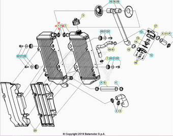 compare product Radiatore destro Beta RR 125/200/250/300 2T 2020/2025 - CROSS RX 300 2T 2022/2024