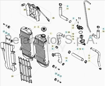 compare product Radiatore Sinistro Beta RR 250 / 300 2T (2013-2019) OEM 026390100000