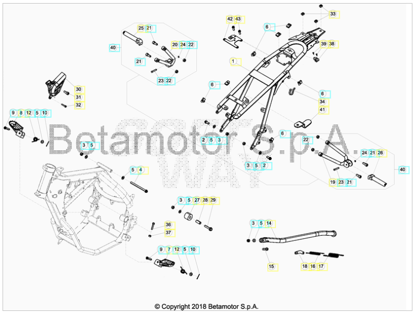Ricettacolo chiusura sella Beta RR 50 Enduro/Motard 2012-2020
