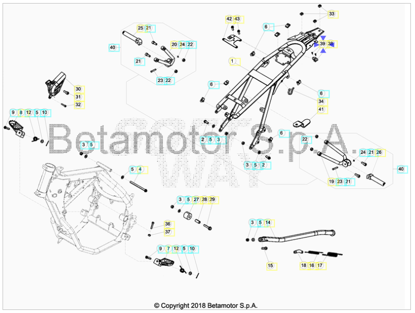 Rivetto chiusura sella Beta RR 50 Enduro/Motard 2012-2020