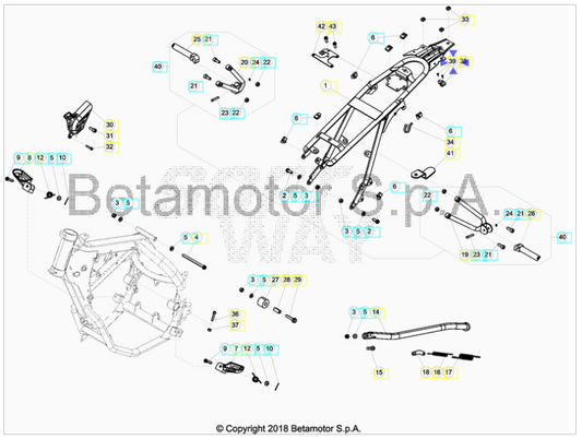 Rivetto chiusura sella Beta RR 50 Enduro/Motard 2012-2020