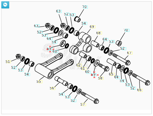 Scodellino bilanciere ammortizzatore Beta RR 400/450/525 4T 2005-2008