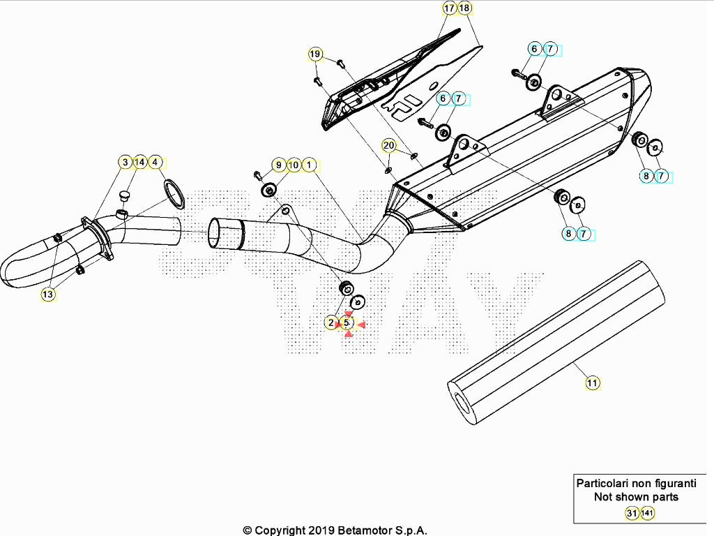 Scodellino filettato silent block Beta RR 350/390/430/480 4T 2020/2024