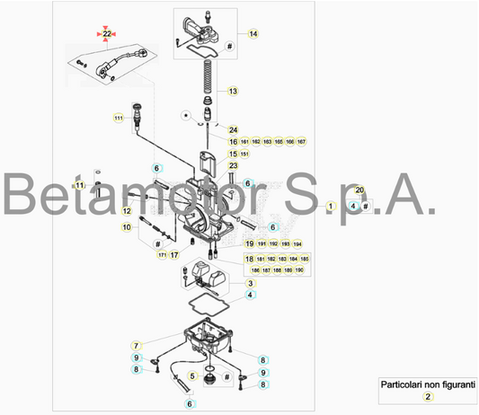 Sensore posizione valvola a farfalla Beta RR 2T 125/200/250/300 2016/2020 Xtrainer 2015/2020