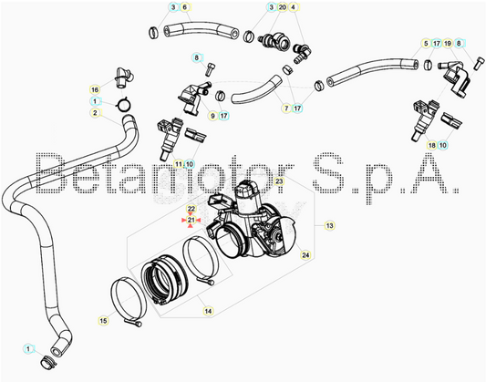 Sensore posizione valvola a farfalla Beta RR 4T 350/390/430/480 2015/2023