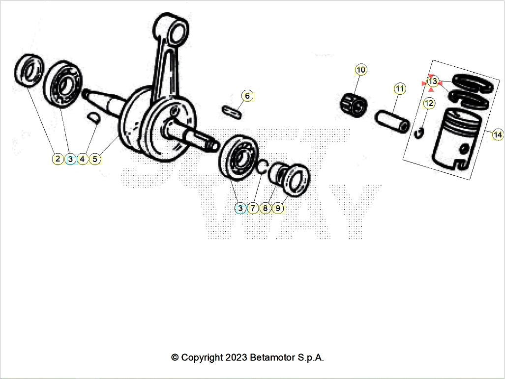 Serie segmenti D.40,3X1,2 Beta RR 50 2T (2005-2026) OEM 3402280000