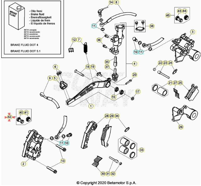 Front brake caliper bellows Beta RR 2T-4T 2015/2021 Xtrainer 2015/2021