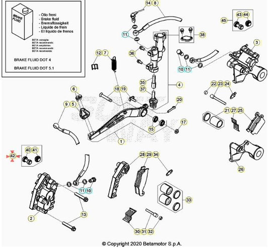 Soffietti pinza freno anteriore Beta RR 2T-4T 2015/2021 Xtrainer 2015/2021