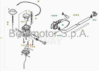 compare product Spillo e portaspillo galleggiante carburatore Beta Alp 200 2007/2018 Urban 200 2011/2012