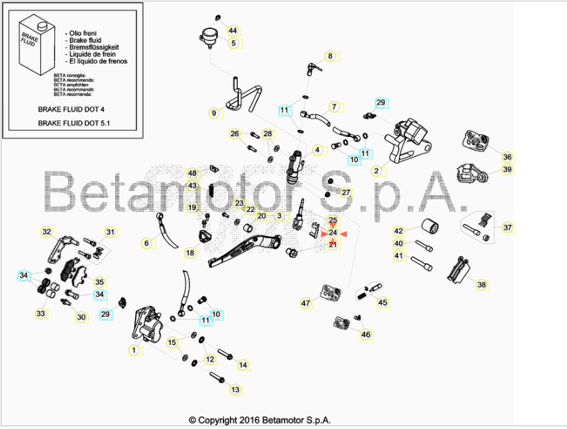 Staffa bloccaggio asta freno Beta RR 50 Enduro/Motard 2005/2025 Alp 4.0 - Alp X