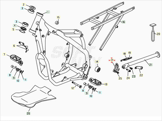 Staffa cavalletto Beta RR 400/450/525 2005-2009