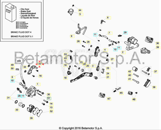 Staffa fissaggio pinza Beta RR 50 Enduro/Motard Standard 2012/2023 RR 125 2013/2015