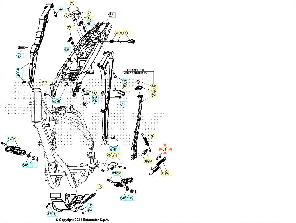 Staffa molla cavalletto Beta RR 125/200/250/300 2T RR 350/390/430/480 4T 2020-2025