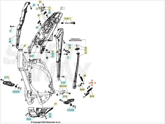 Staffa molla cavalletto Beta RR 125/200/250/300 2T RR 350/390/430/480 4T 2020-2025