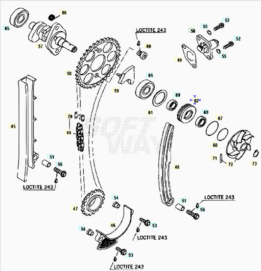 Supporto guarnizione ventola pompa acqua RR 400/450/525 4T 2005-2009