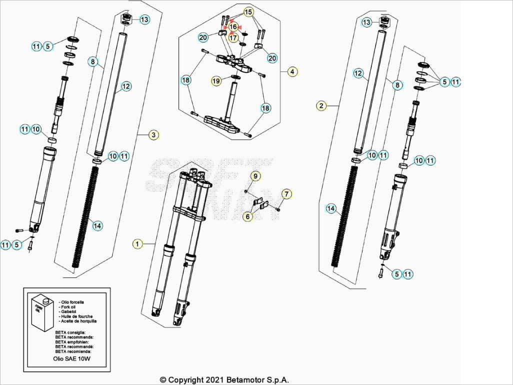 TAPPO CANNOTTO FORCELLA BETA RR 50 ENDURO/MOTARD 2012/2023