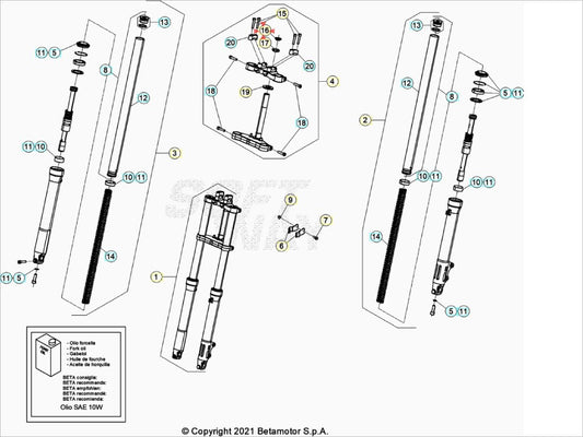 TAPPO CANNOTTO FORCELLA BETA RR 50 ENDURO/MOTARD 2012/2023