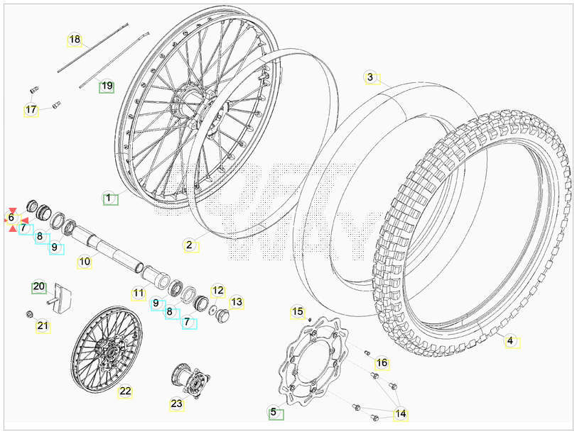 Tappo perno ruota anteriore Beta RR 400/450/520/525 4T 2005-2010