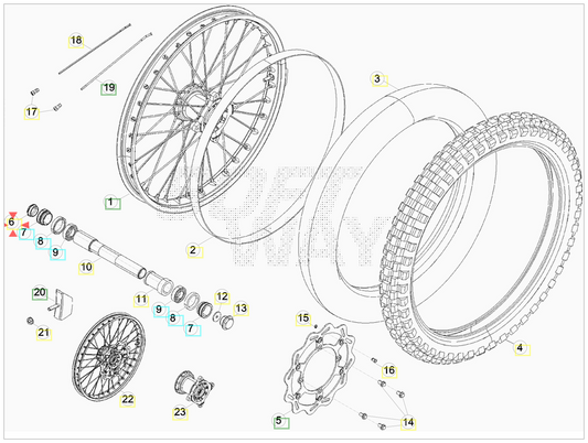 Tappo perno ruota anteriore Beta RR 400/450/520/525 4T 2005-2010