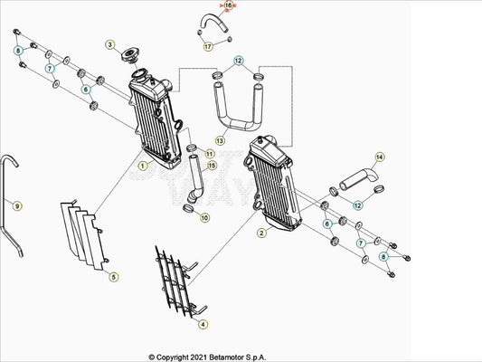 Tubo collegamento sfiati Beta RR 50 2T Racing 2012-2026