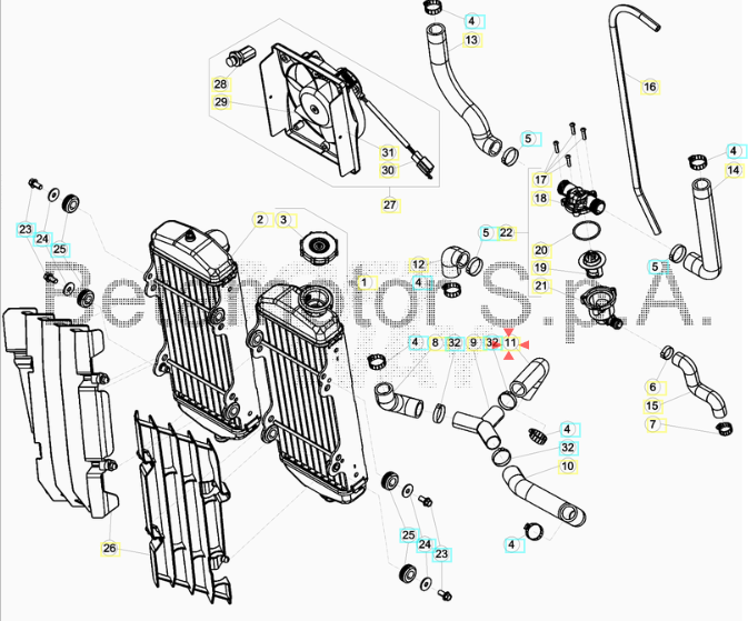 Tubo pompa acqua Beta RR 350-390-400-430-450-480-498-520 4T 2010/2019