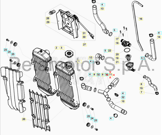 Tubo pompa acqua Beta RR 350-390-400-430-450-480-498-520 4T 2010/2019