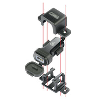 Usb Fix Omega, caricatore Usb con fissaggio a vite e connettori a forcella - 12/24V