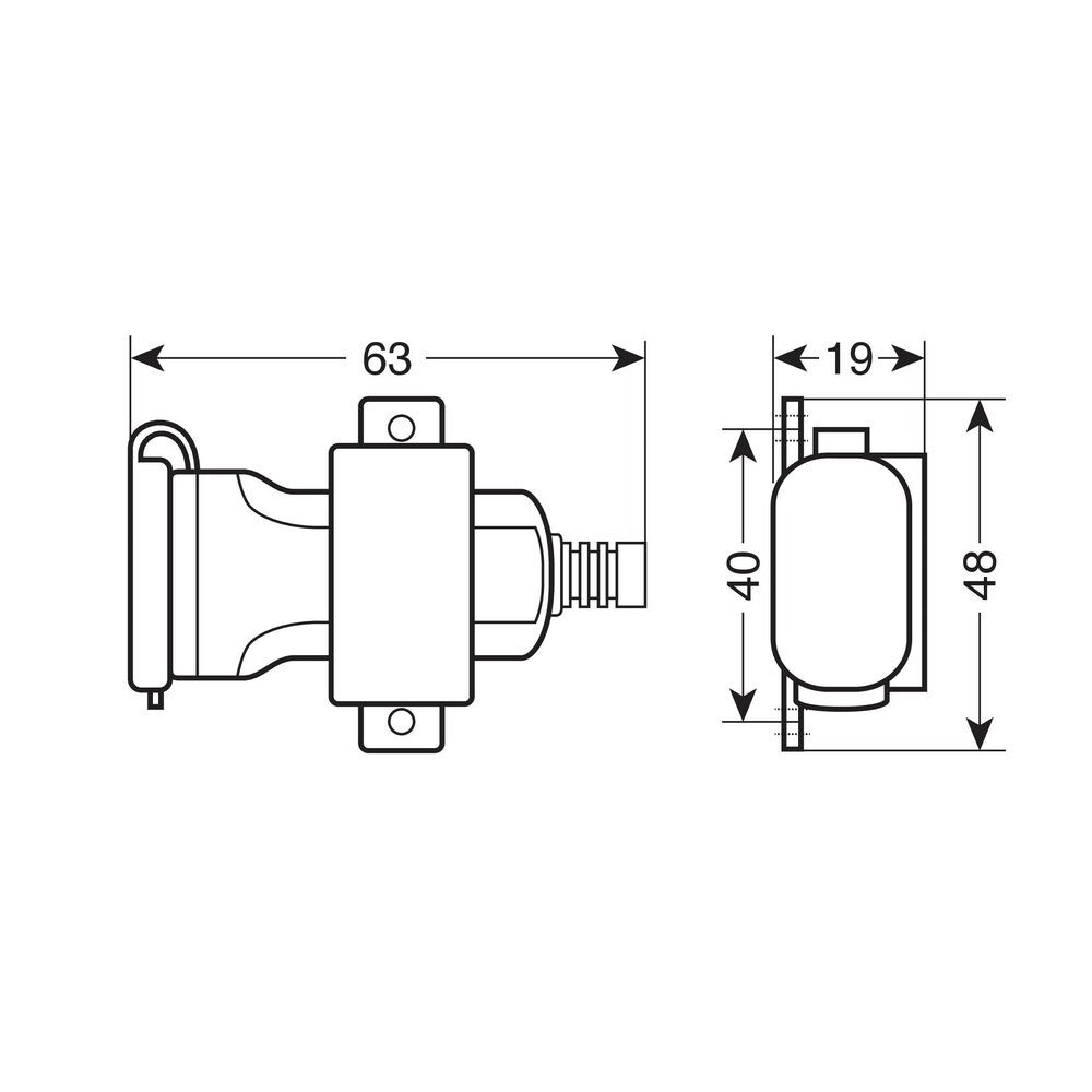 Usb Fix Omega, caricatore Usb con fissaggio a vite e connettori a forcella - 12/24V