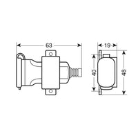 Usb Fix Omega, caricatore Usb con fissaggio a vite e connettori a forcella - 12/24V