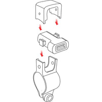 Usb-Fix Tube, caricatore Usb con fissaggio a manubrio e connettori a forcella - Fast Charge - 3000 mA - 12/24V