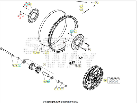 Vite disco freno Beta RR 50 2T Enduro/Motard (2012-2025) OEM 3130476000