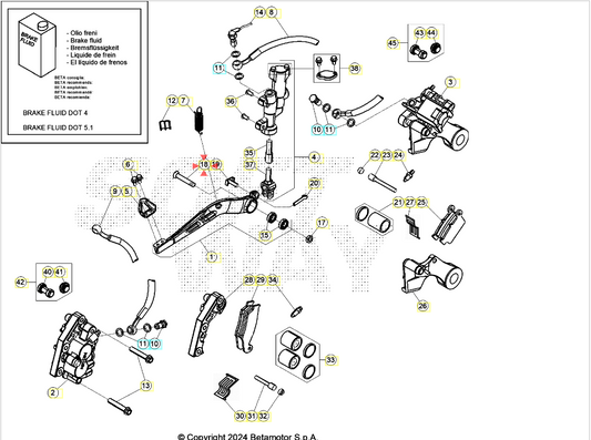 Vite pedale freno Beta RR 125/200/250/300 2T RR 350/390/430/480 4T 2020-2024