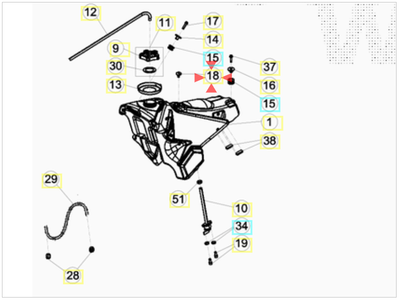 Vite speciale bloccaggio sella Beta RR 2T-4T 2005-2024 RR 50 2005-2023 RR 125 4T LC 2013-2023