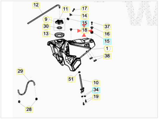 Vite speciale bloccaggio sella Beta RR 2T-4T 2005-2024 RR 50 2005-2023 RR 125 4T LC 2013-2023